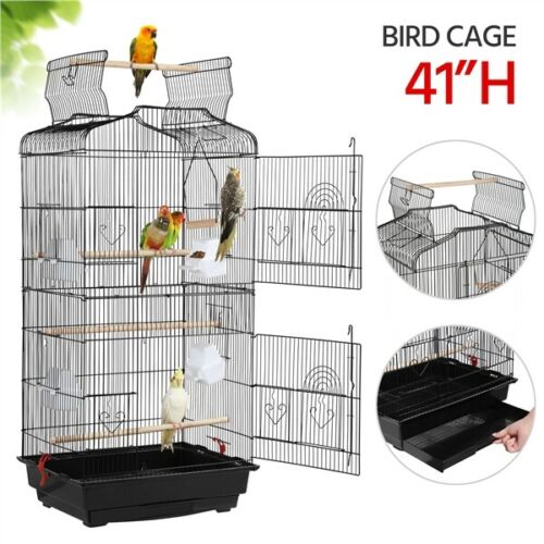 41" Open Top Cockatiel Conure Parakeet Budgie Lovebird Parrot Flight Bird Cage