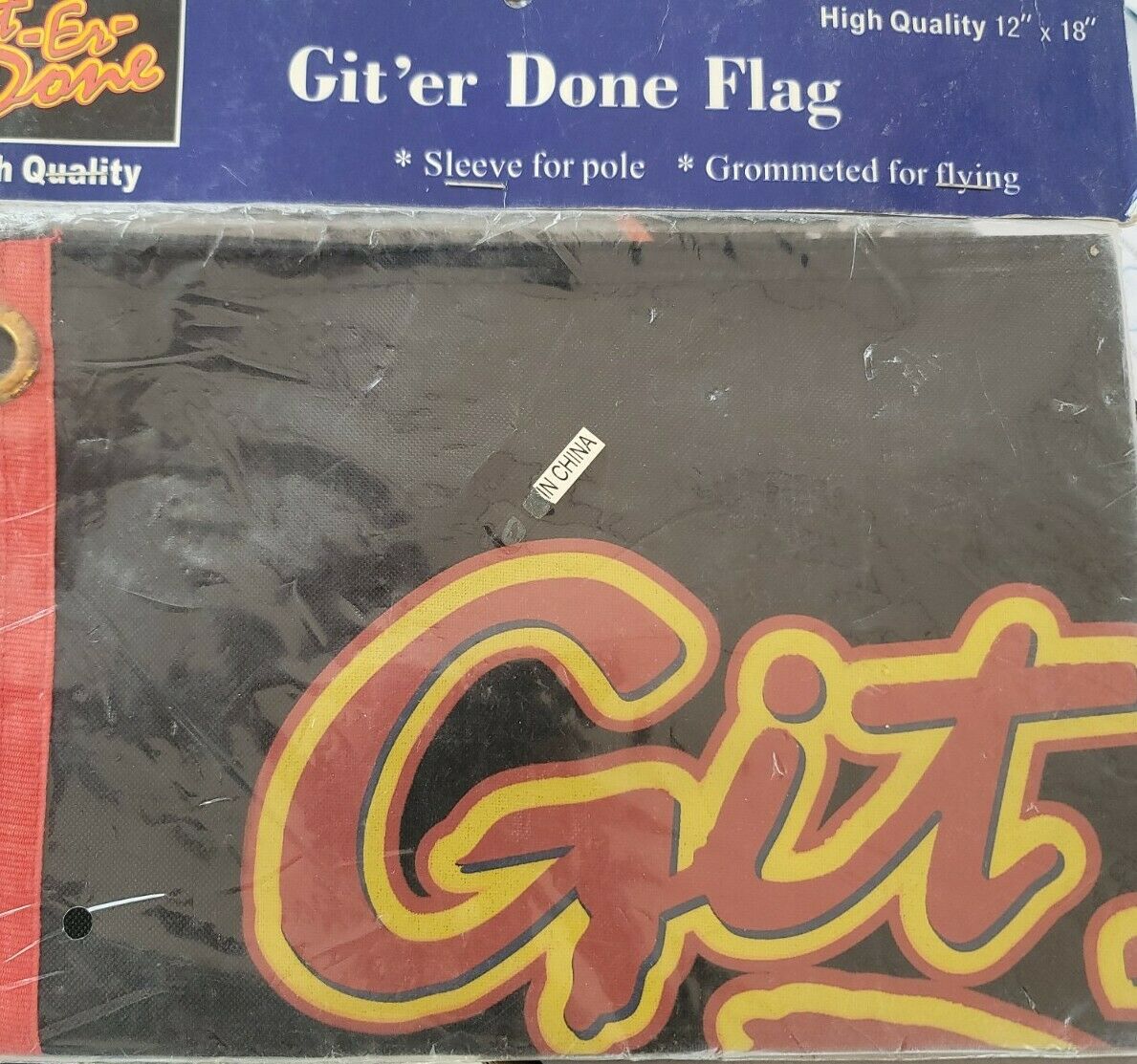 Vintage Larry Cable Guy  "get'er Done" 12in X 18in Flag/banner About 15yrs Old