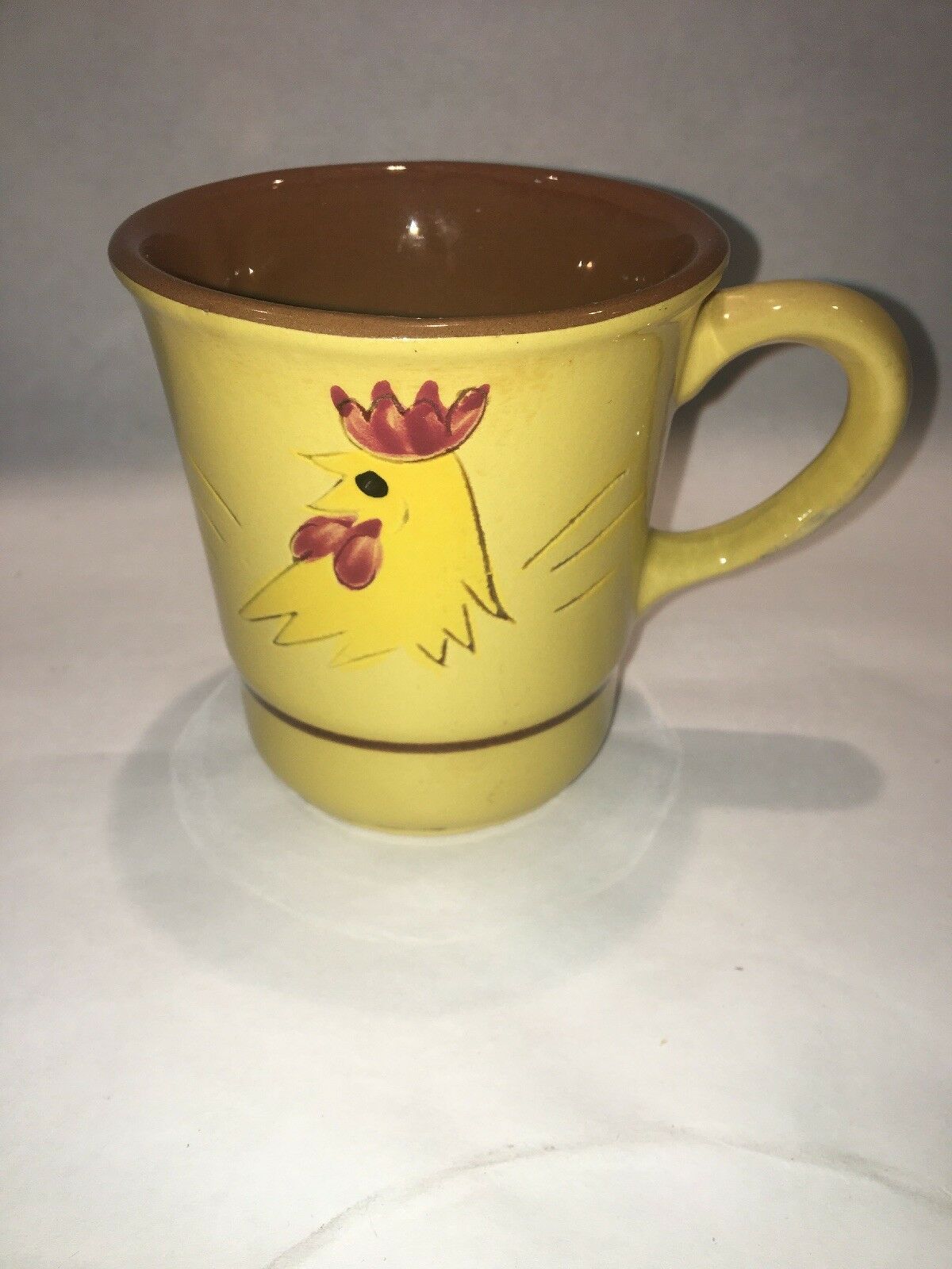 Stangl Hand Painted Rooster Pattern Coffee Tea Mug 4"  12 Oz. Made In Usa