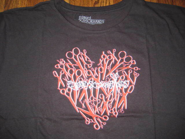 Edward Scissorhands Heart Ladies T-shirt Large- New!