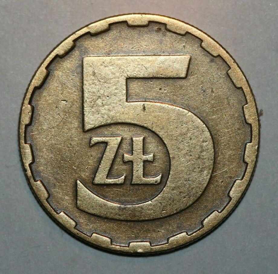 Poland  1984 Mw  5 Zlotych  Eagle,  24mm-foreign Coin