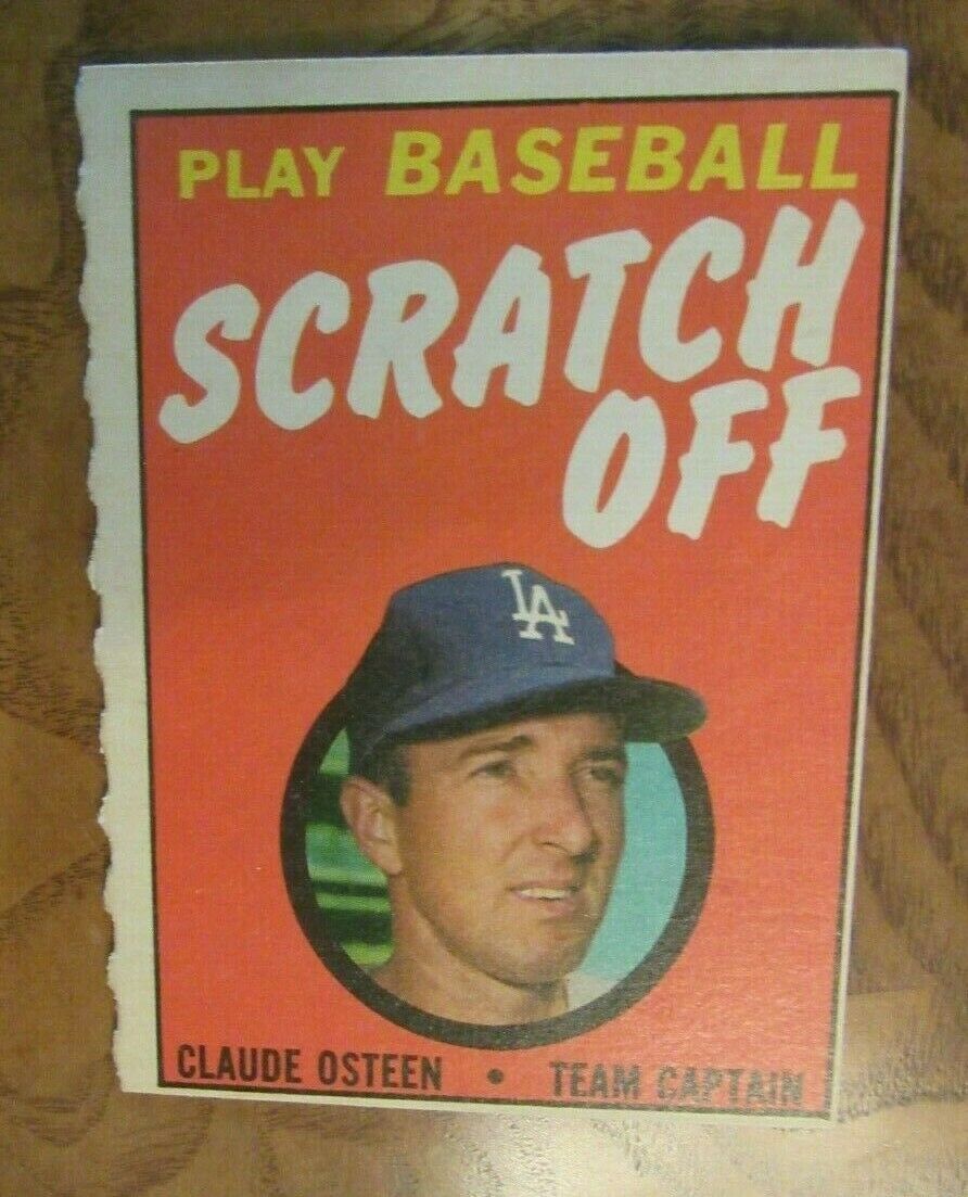 1970 Topps Scratch-offs Baseball Cards - Claude Osteen, Los Angeles Dodgers, Tea
