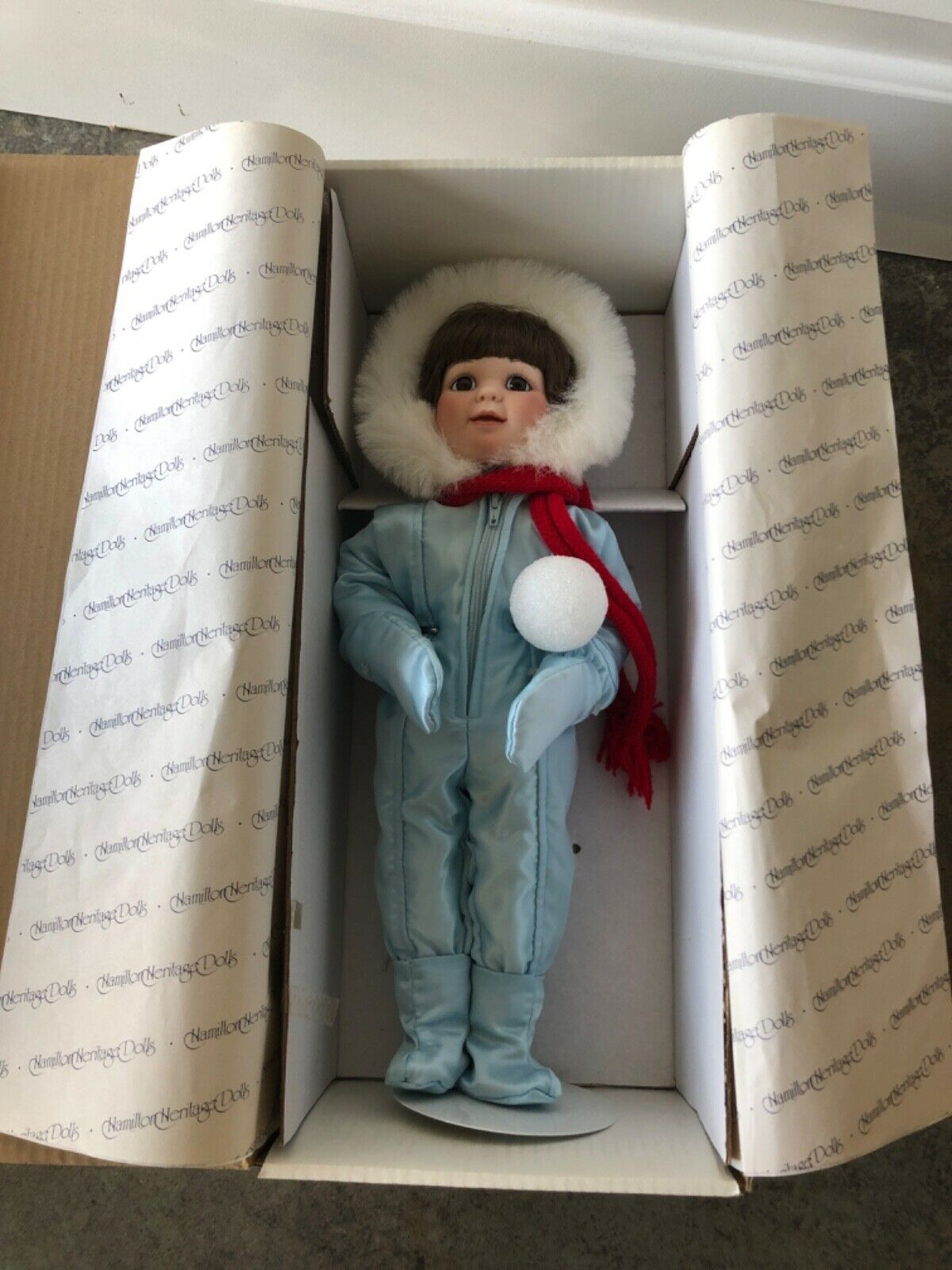The Hamilton Collection “winter Angel” Porcelain Doll In Original Box